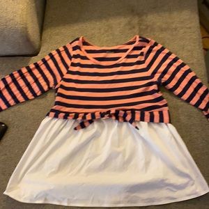 Blue and Pink maternity shirt